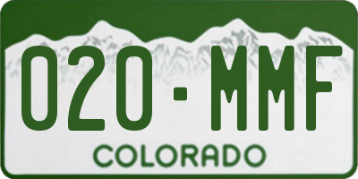 CO license plate 020MMF