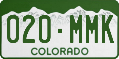 CO license plate 020MMK