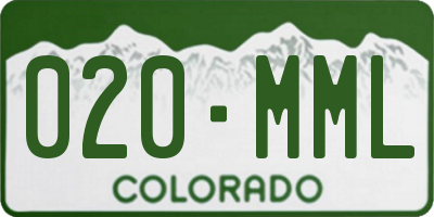 CO license plate 020MML