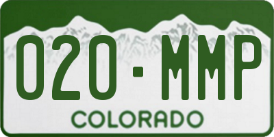 CO license plate 020MMP