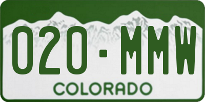 CO license plate 020MMW