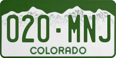 CO license plate 020MNJ