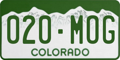 CO license plate 020MOG