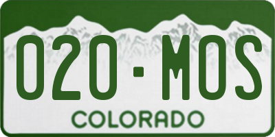 CO license plate 020MOS