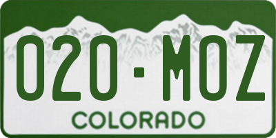 CO license plate 020MOZ