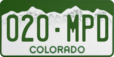 CO license plate 020MPD