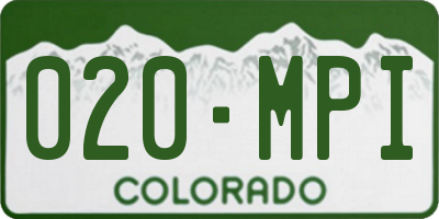 CO license plate 020MPI