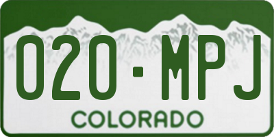 CO license plate 020MPJ