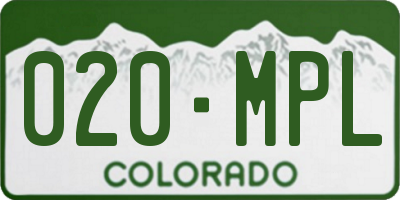 CO license plate 020MPL
