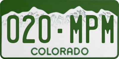 CO license plate 020MPM