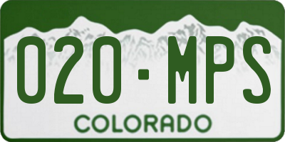 CO license plate 020MPS