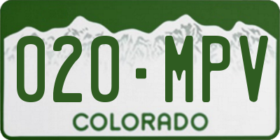CO license plate 020MPV