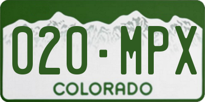 CO license plate 020MPX