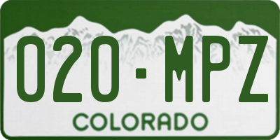 CO license plate 020MPZ