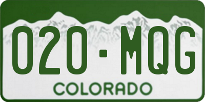 CO license plate 020MQG
