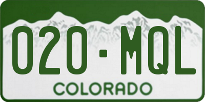 CO license plate 020MQL