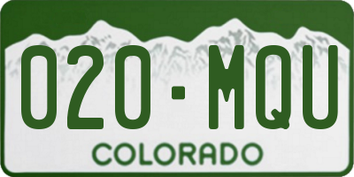 CO license plate 020MQU