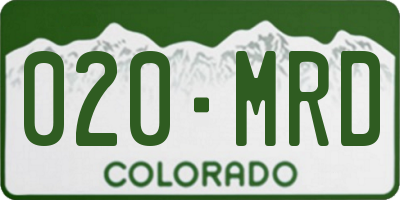 CO license plate 020MRD
