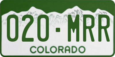 CO license plate 020MRR