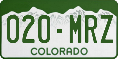 CO license plate 020MRZ