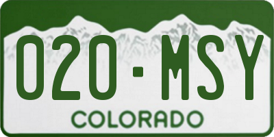 CO license plate 020MSY