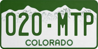 CO license plate 020MTP