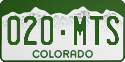 CO license plate 020MTS