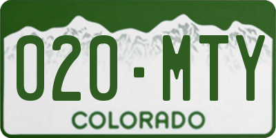 CO license plate 020MTY