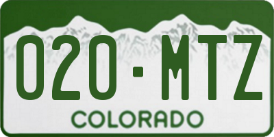 CO license plate 020MTZ
