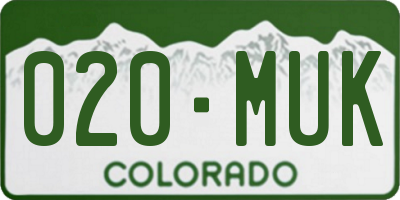 CO license plate 020MUK