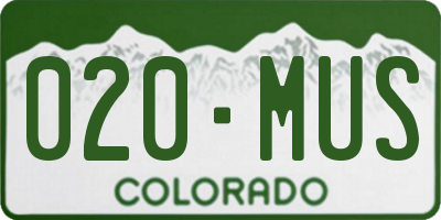 CO license plate 020MUS