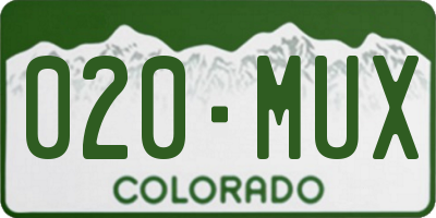 CO license plate 020MUX