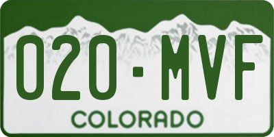 CO license plate 020MVF