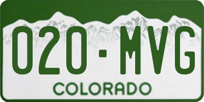 CO license plate 020MVG