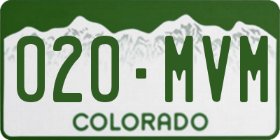 CO license plate 020MVM