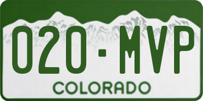 CO license plate 020MVP