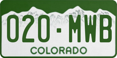 CO license plate 020MWB