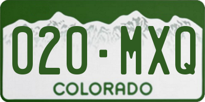 CO license plate 020MXQ