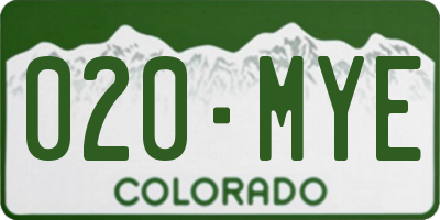 CO license plate 020MYE
