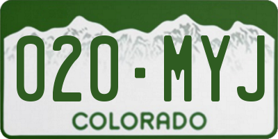 CO license plate 020MYJ