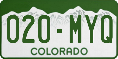CO license plate 020MYQ