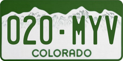 CO license plate 020MYV