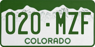 CO license plate 020MZF