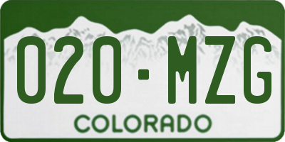 CO license plate 020MZG