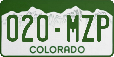 CO license plate 020MZP
