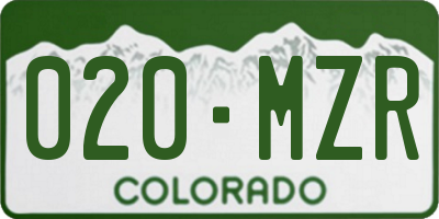 CO license plate 020MZR