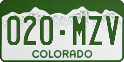 CO license plate 020MZV