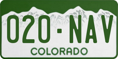 CO license plate 020NAV
