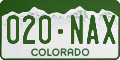 CO license plate 020NAX