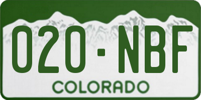 CO license plate 020NBF